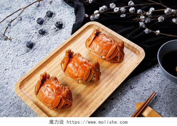 鲜美食物大闸蟹背景图片